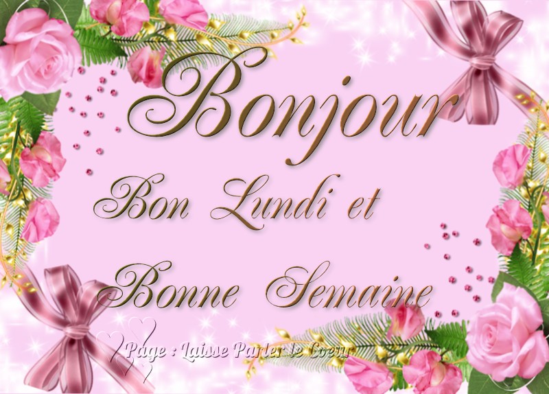 Bonjour Bon Lundi Et Bonne Semaine Image 6341 Bonnesimages