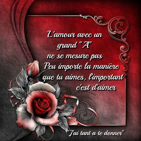 L'amour avec un grand "A" ne se mesure pas