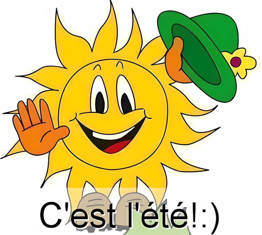 Bonjour, soleil joyeux! Prêt pour une belle journée d'été.