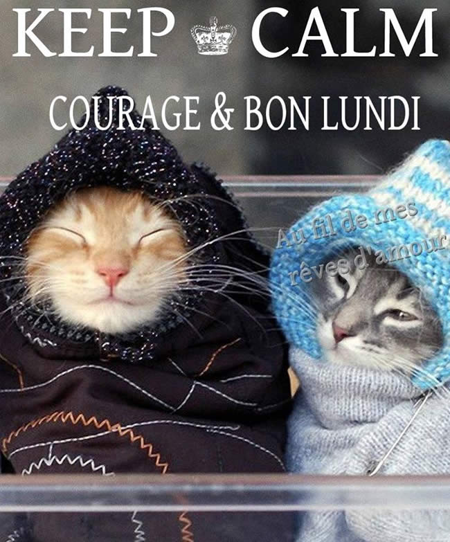 Keep Calm, Courage & Bon Lundi