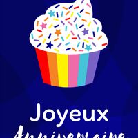 Un cupcake coloré pour célébrer un anniversaire joyeux et festif.