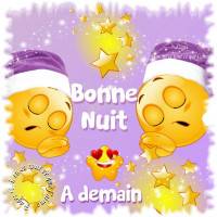 Des émojis endormis entourés d'étoiles offrent un doux message de bonne nuit.