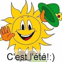 Bonjour, soleil joyeux! Prêt pour une belle journée d'été.